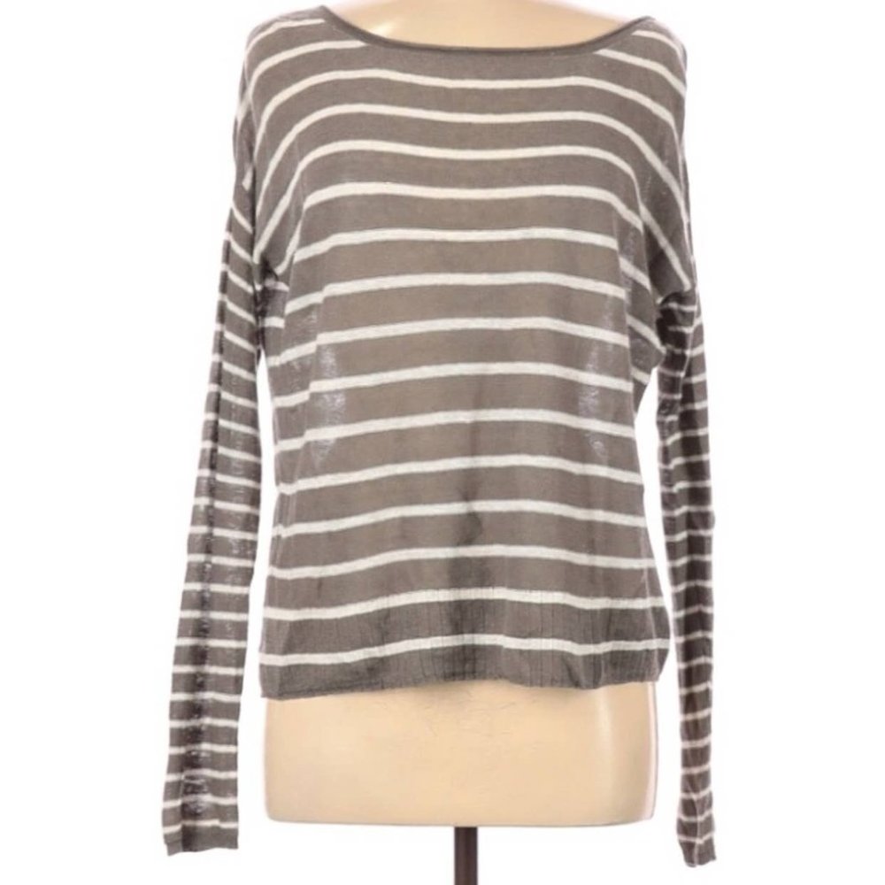 Vince Linen Safari striped sweater in Small